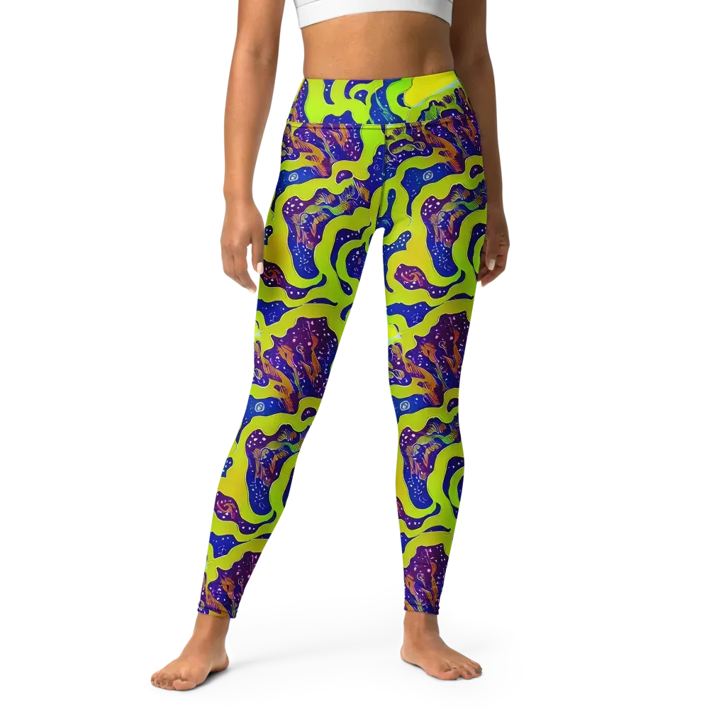 Galactic Tangledown on Yoga Leggings — Front