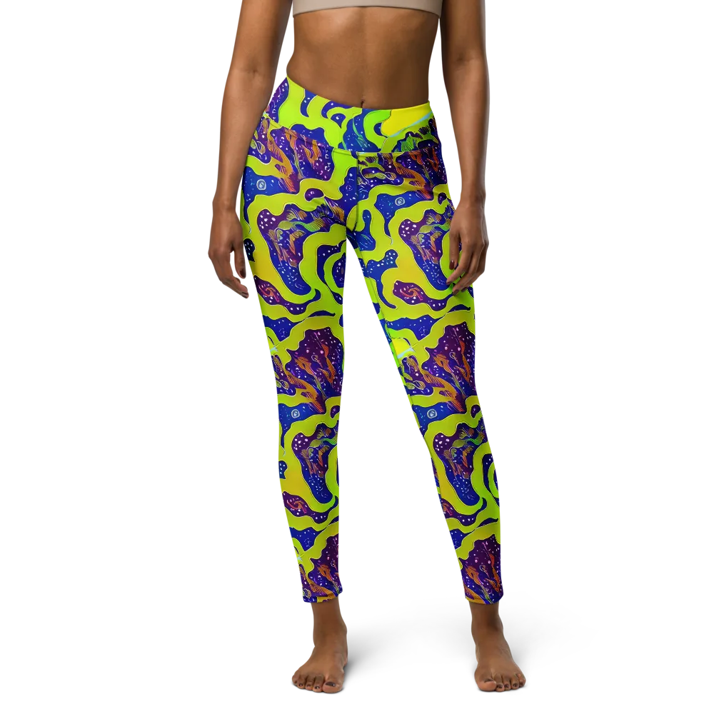 Galactic Tangledown on Yoga Leggings — Front