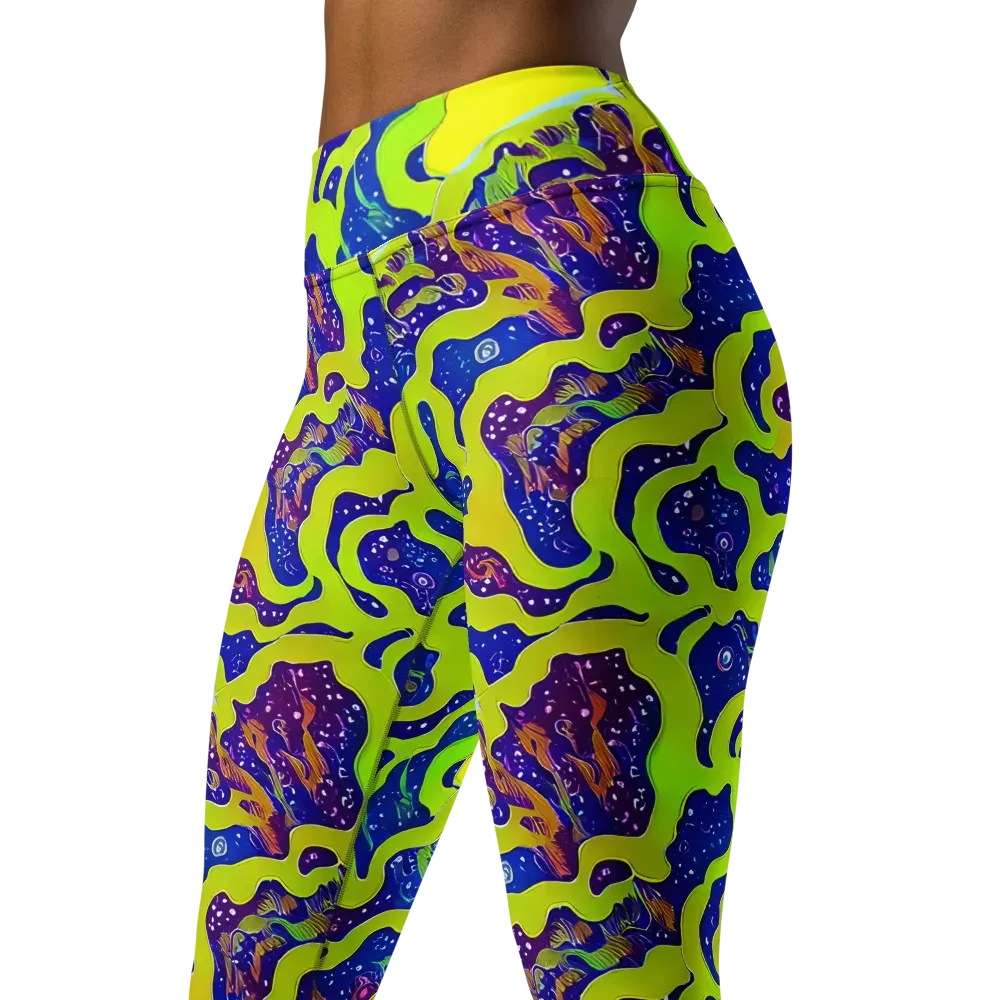 Galactic Tangledown on Yoga Leggings — Left Front