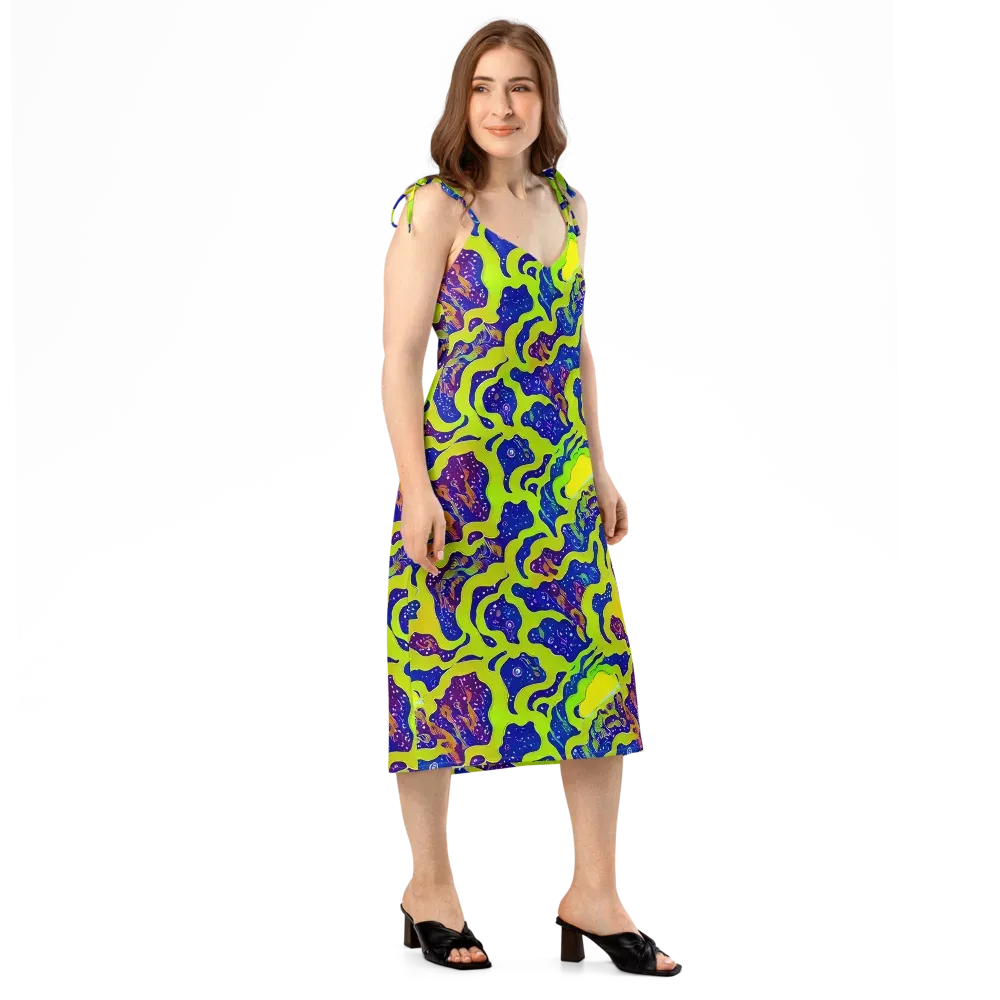 Galactic Tangledown on Slip Dress — Right Front