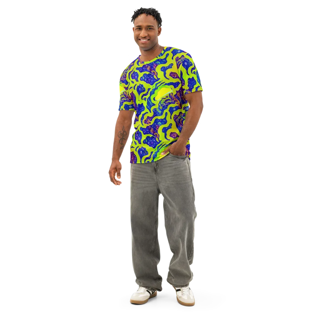Galactic Tangledown on Men's Cotton Crew Neck T-Shirt — Front