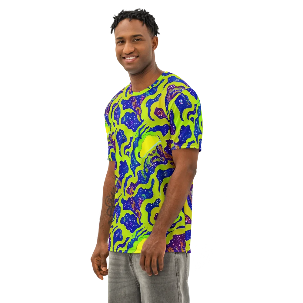 Galactic Tangledown on Men's Cotton Crew Neck T-Shirt — Left Front