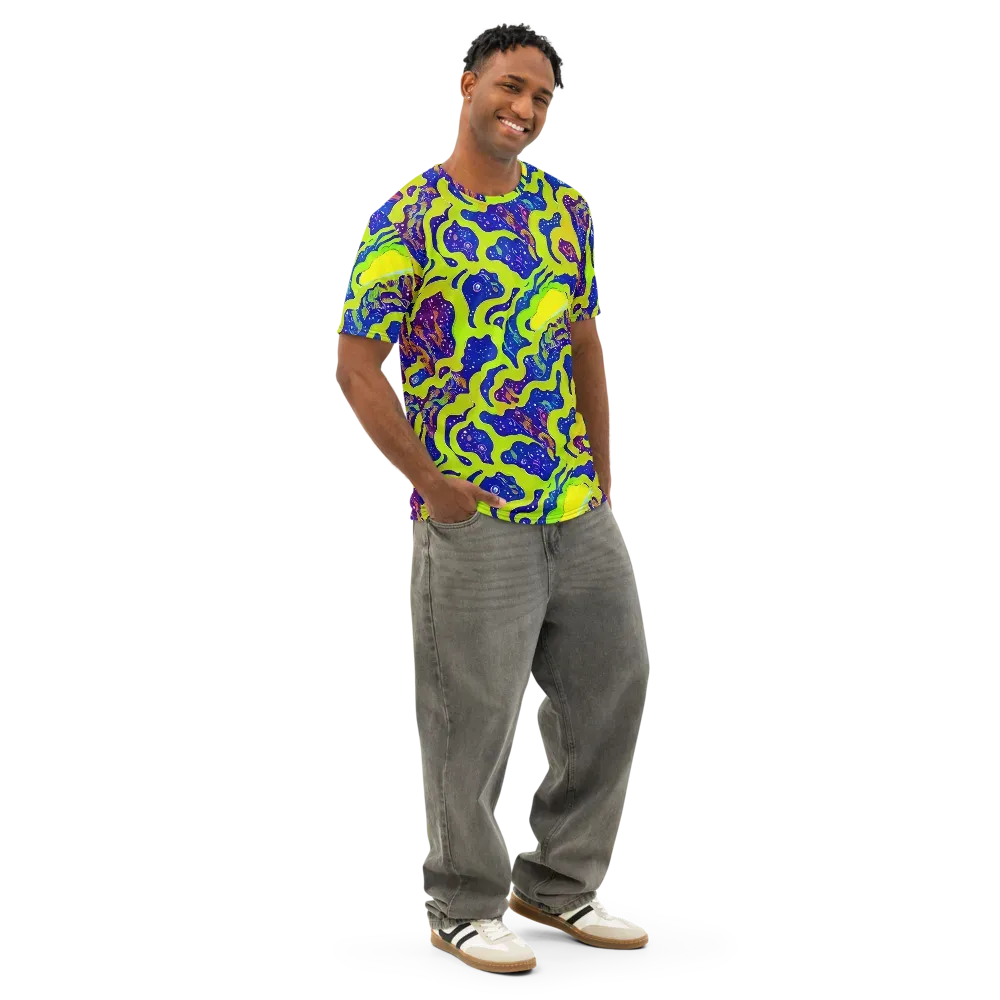 Galactic Tangledown on Men's Cotton Crew Neck T-Shirt — Right Front