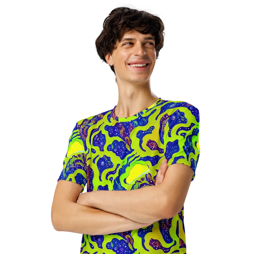 Galactic Tangledown on Men's Crew Neck T-Shirt — Left Front