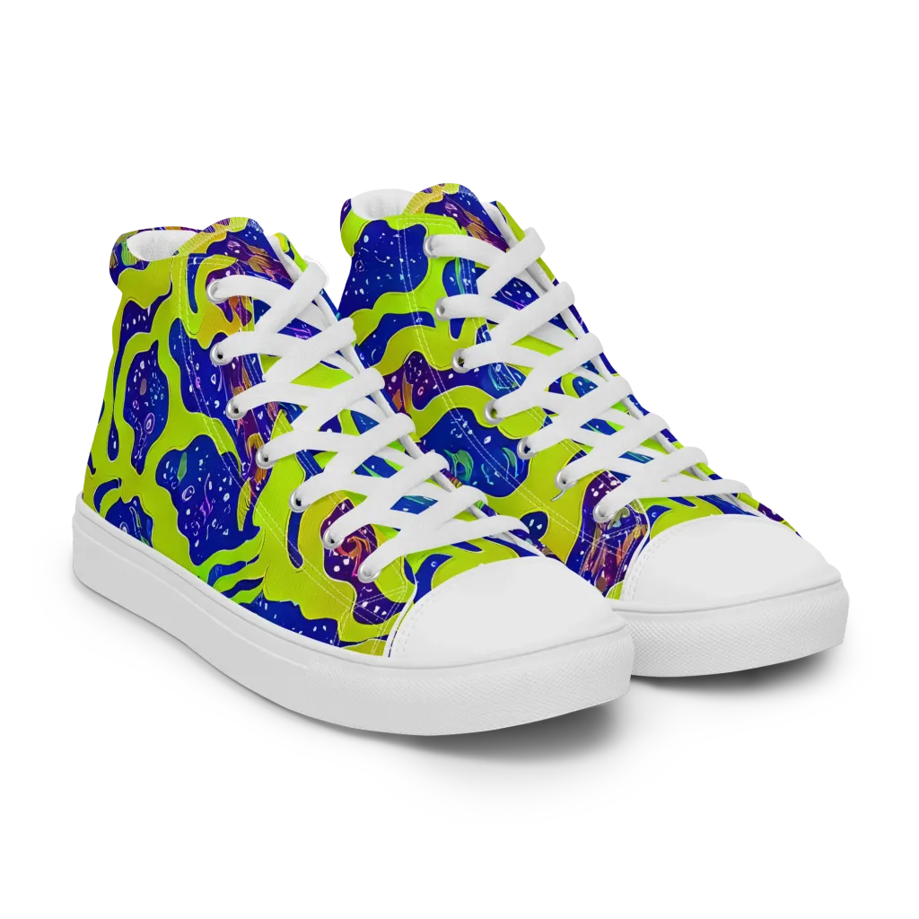 Galactic Tangledown on Men's High Top Canvas Shoes — Right Front