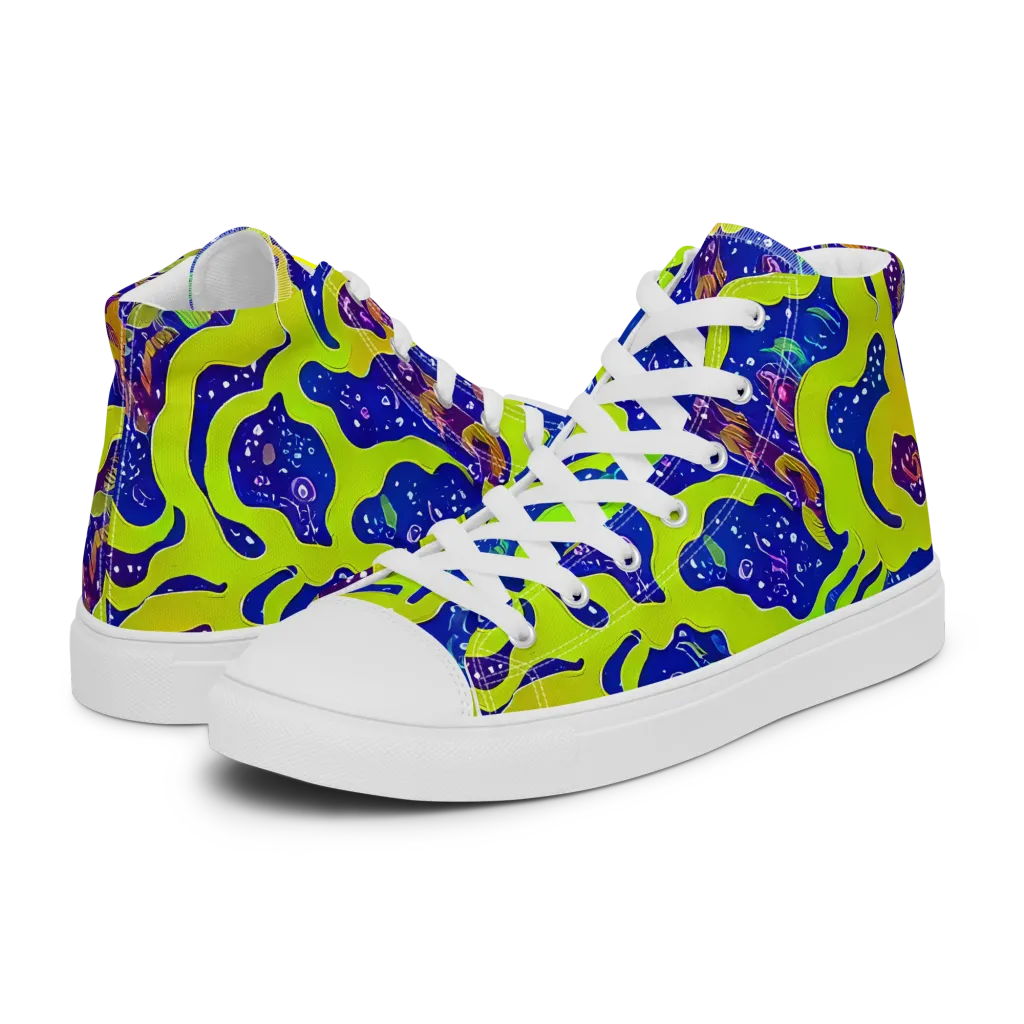 Galactic Tangledown on Men's High Top Canvas Shoes — Left