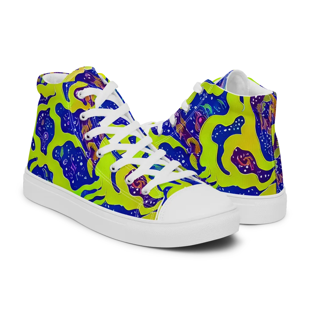 Galactic Tangledown on Men's High Top Canvas Shoes — Right