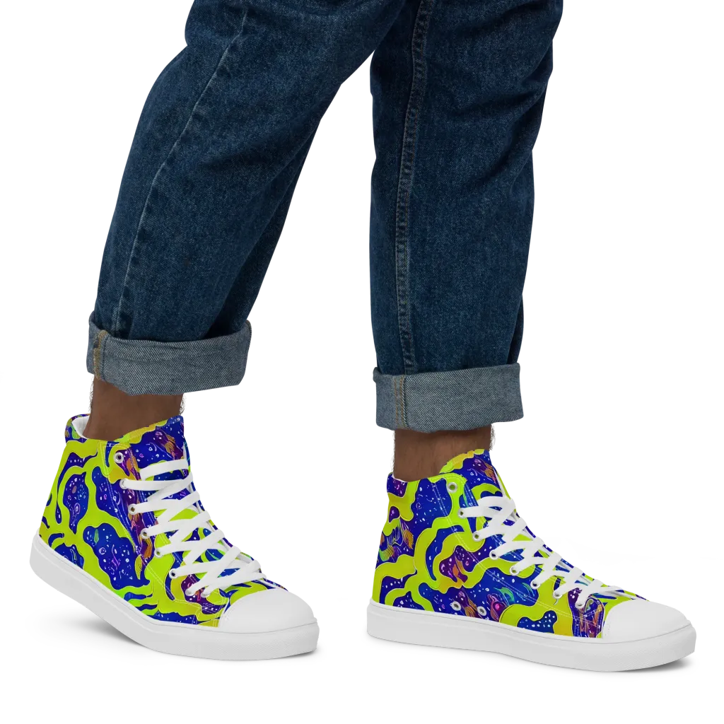 Galactic Tangledown on Men's High Top Canvas Shoes — Right