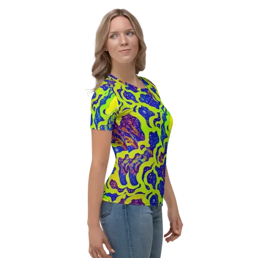 Galactic Tangledown on a Women's Crew Neck T-Shirt