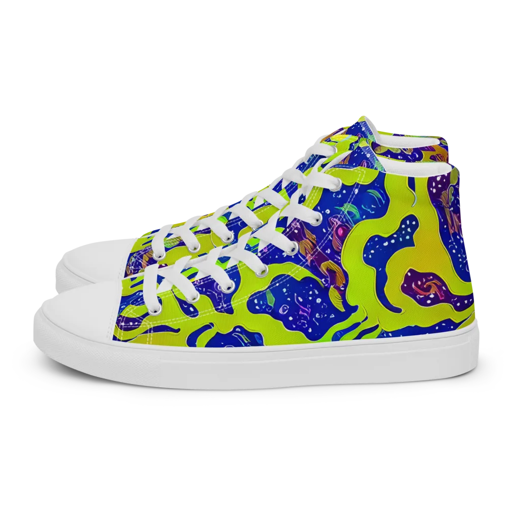 Galactic Tangledown on Women's High Top Canvas Shoes — Left