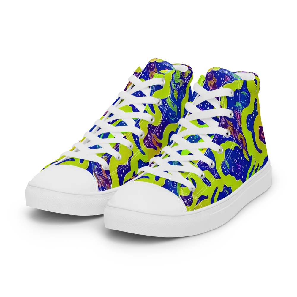 Galactic Tangledown on Women's High Top Canvas Shoes — Left Front