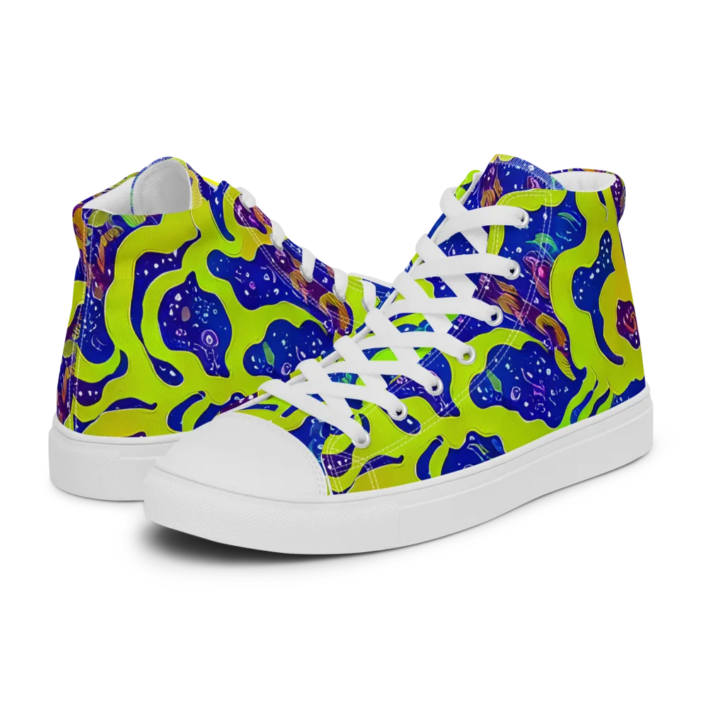 Galactic Tangledown on Women's High Top Canvas Shoes — Left