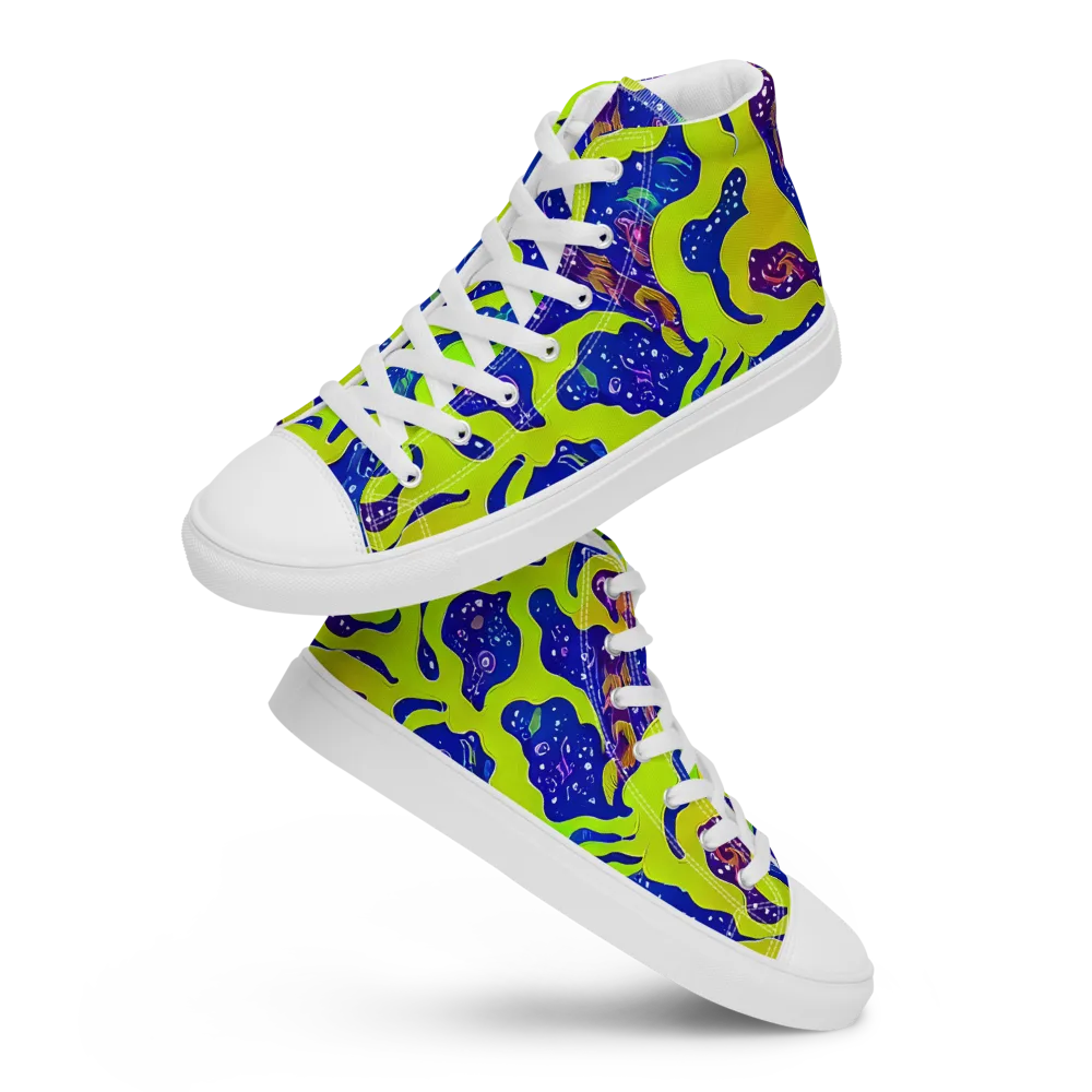 Galactic Tangledown on Women's High Top Canvas Shoes — Front