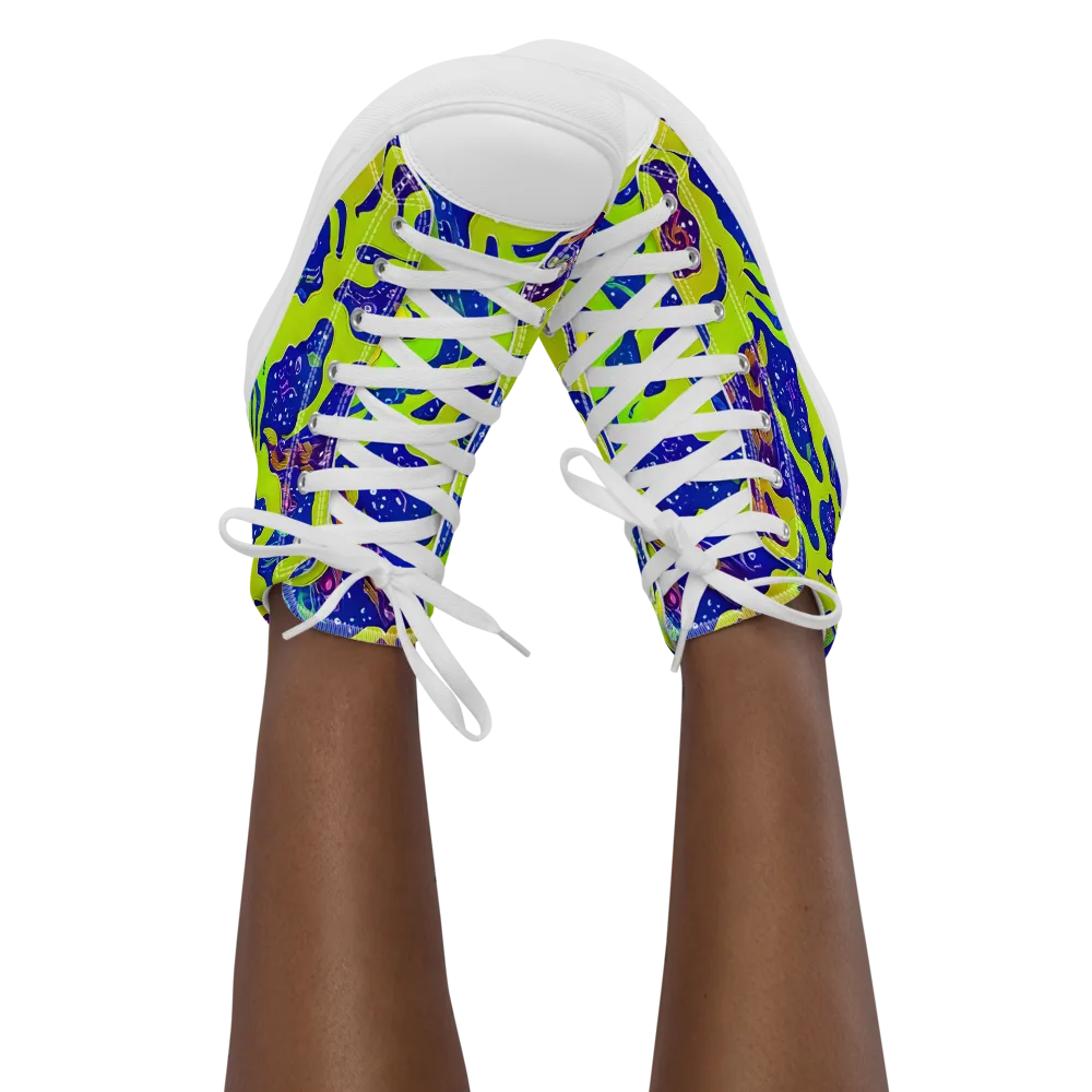 Galactic Tangledown on Women's High Top Canvas Shoes — Front
