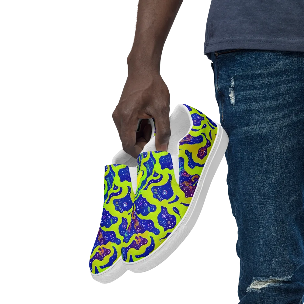 Galactic Tangledown on Men's Slip-On Canvas Shoes — Left Front