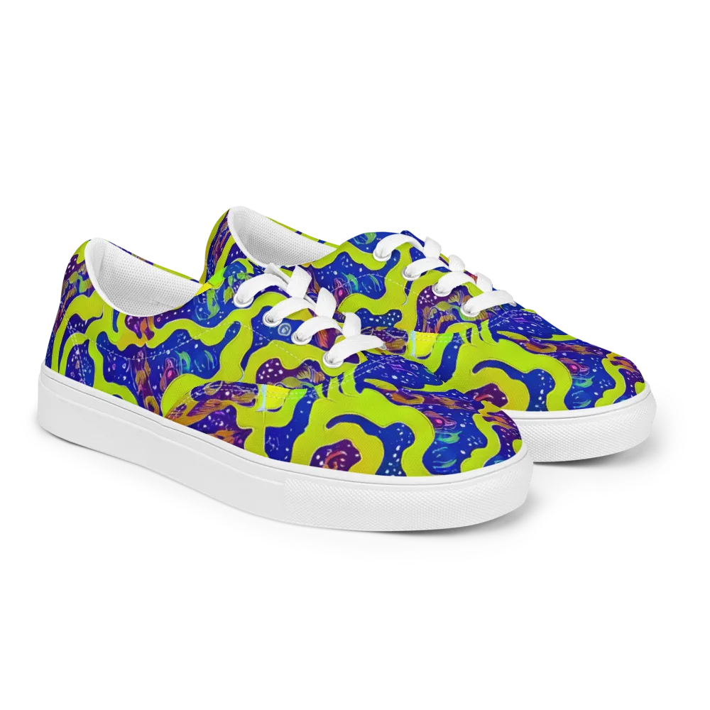 Galactic Tangledown on Men's Lace-Up Canvas Shoes — Right Front