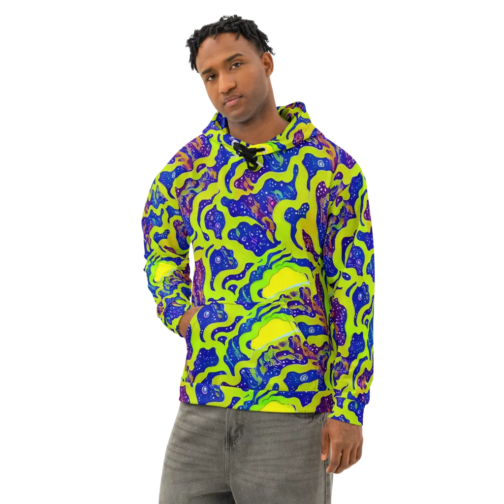 Galactic Tangledown on Cotton Hoodie — Left Front