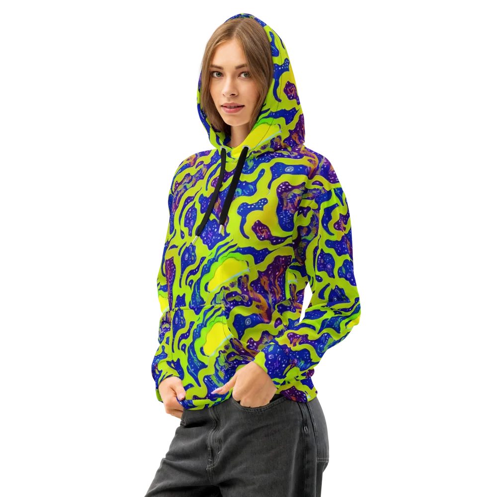 Galactic Tangledown on Cotton Hoodie — Left Front