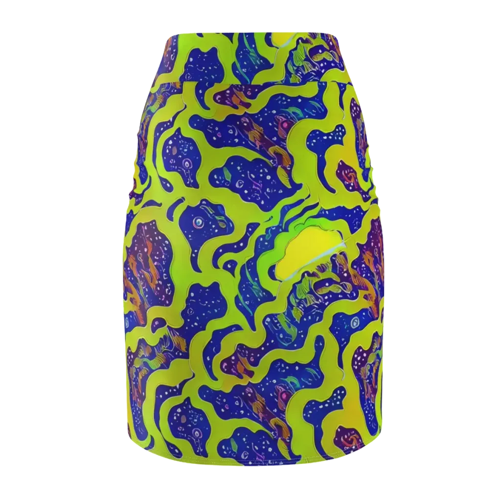 Galactic Tangledown on Pencil Skirt — Back
