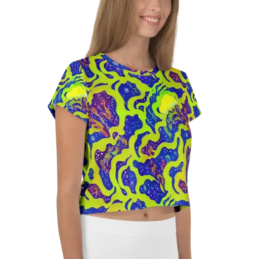 Galactic Tangledown on a Crop Tee