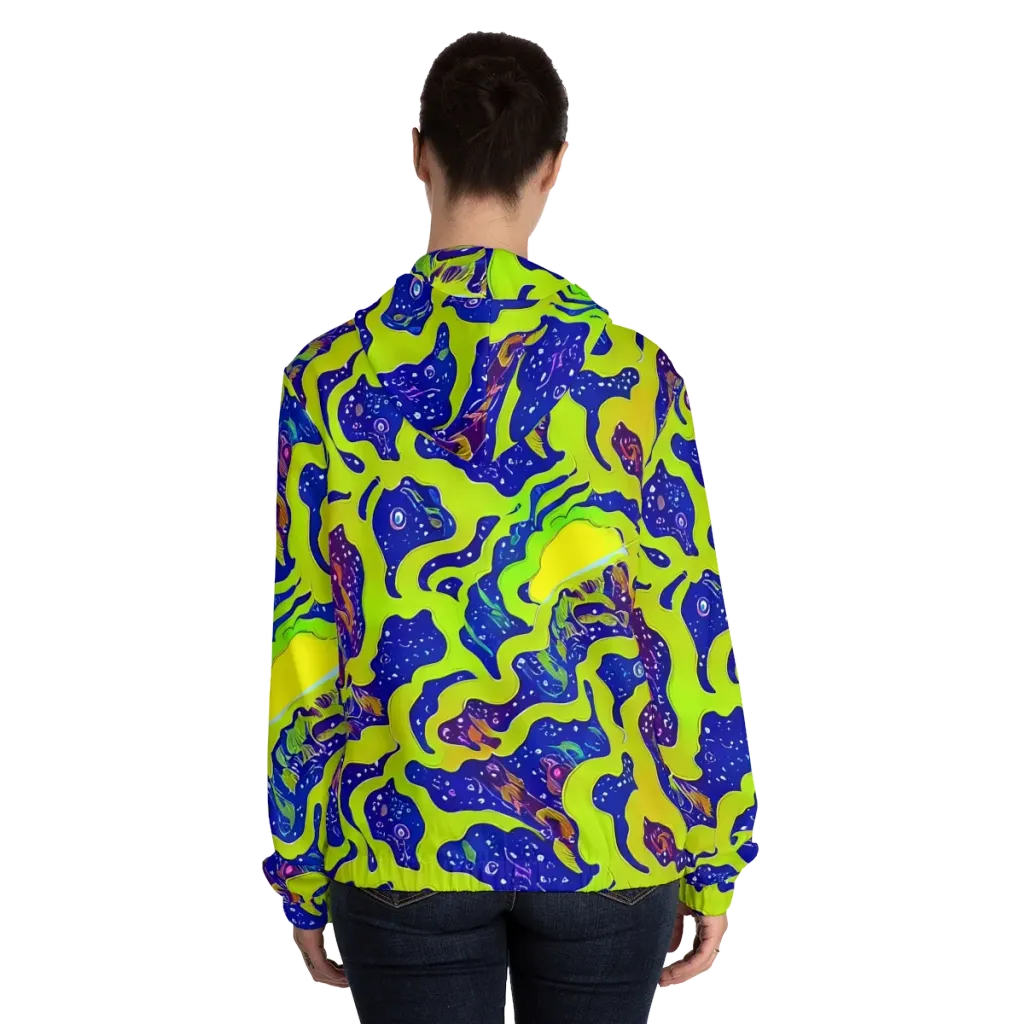 Galactic Tangledown on Women's Full-Zip Hoodie — Back On Person
