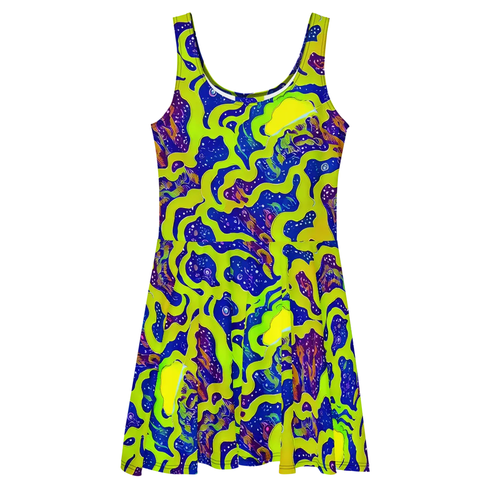 Galactic Tangledown on Skater Dress — Front