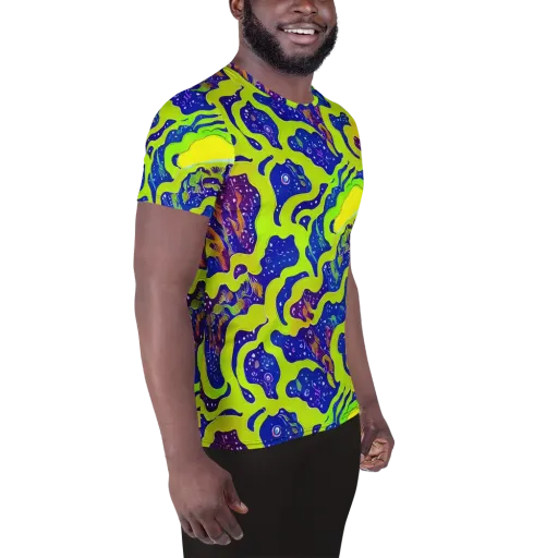 Galactic Tangledown on a Men's Athletic T-Shirt