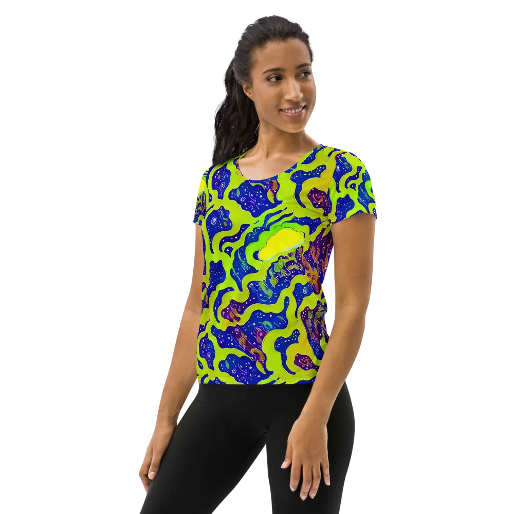 Galactic Tangledown on Women's Athletic T-Shirt — Left