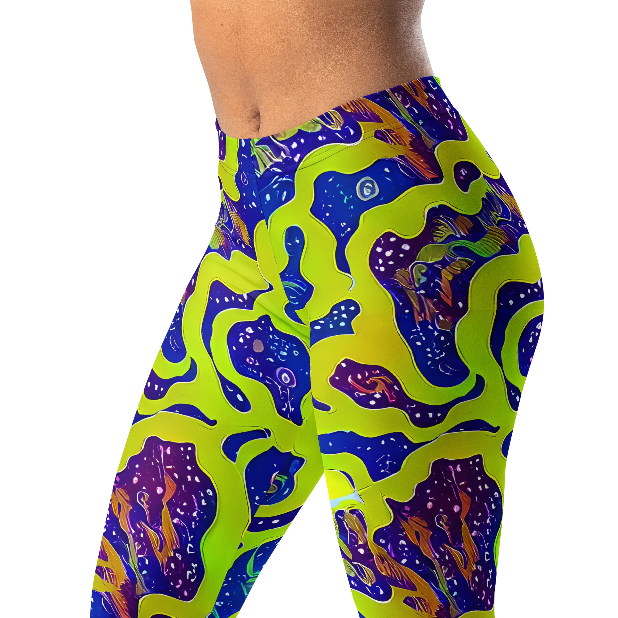 Galactic Tangledown on Leggings — Left Front