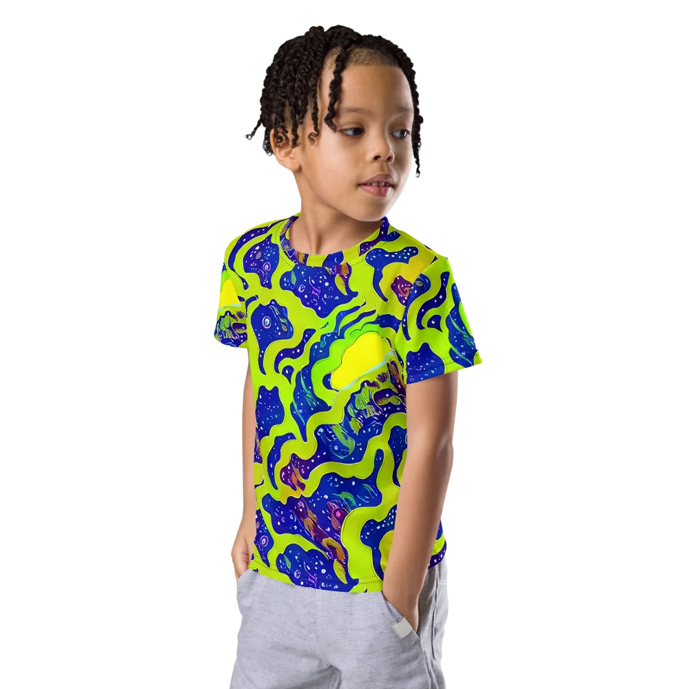 Galactic Tangledown on Kids Crew Neck T-Shirt — Left Front