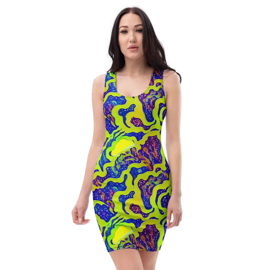 Galactic Tangledown on Bodycon Dress — Front