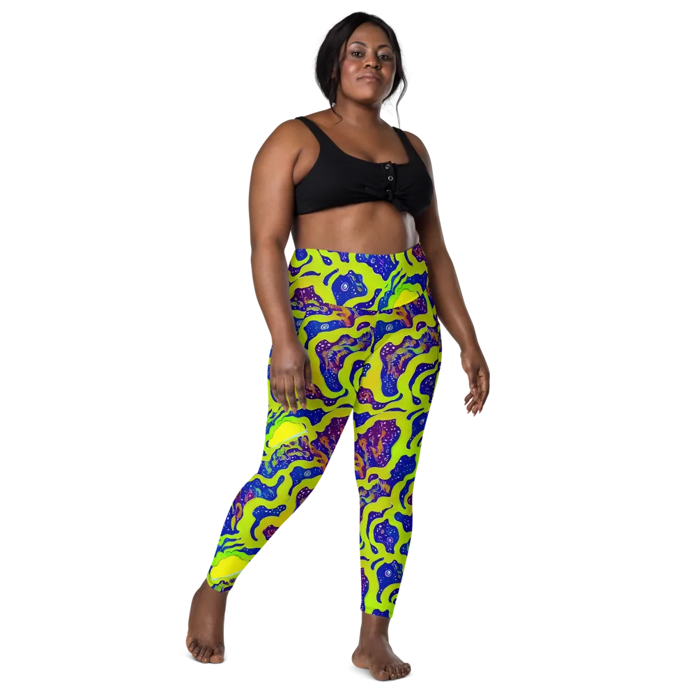 Galactic Tangledown on Leggings with Pockets — Front