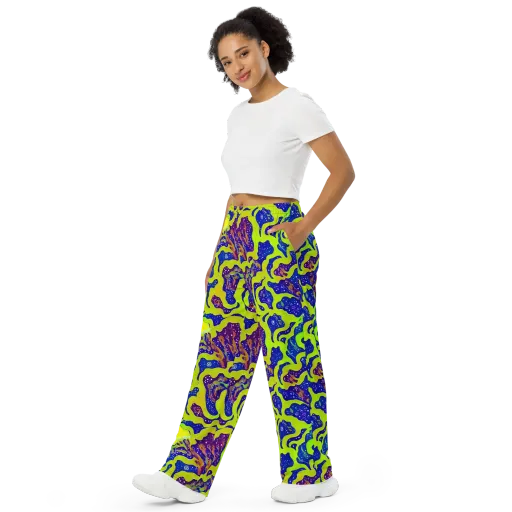 Galactic Tangledown on a Wide-Leg Pants