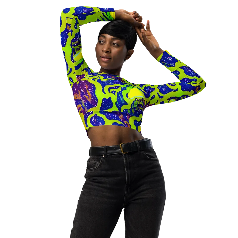 Galactic Tangledown on Long Sleeve Crop Top — Front