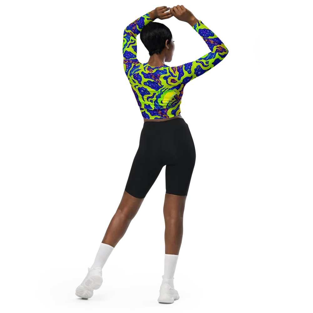 Galactic Tangledown on Long Sleeve Crop Top — Back