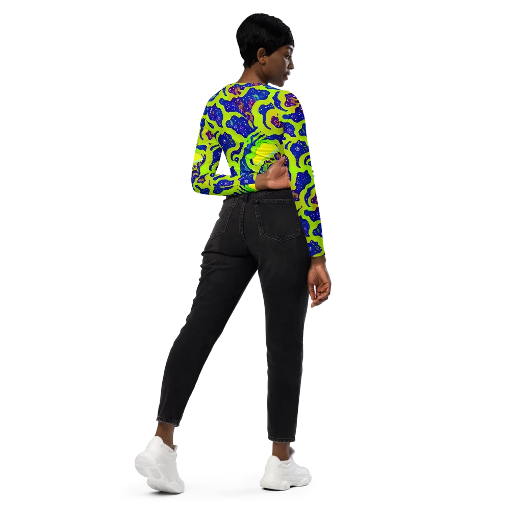Galactic Tangledown on Long Sleeve Crop Top — Right Back