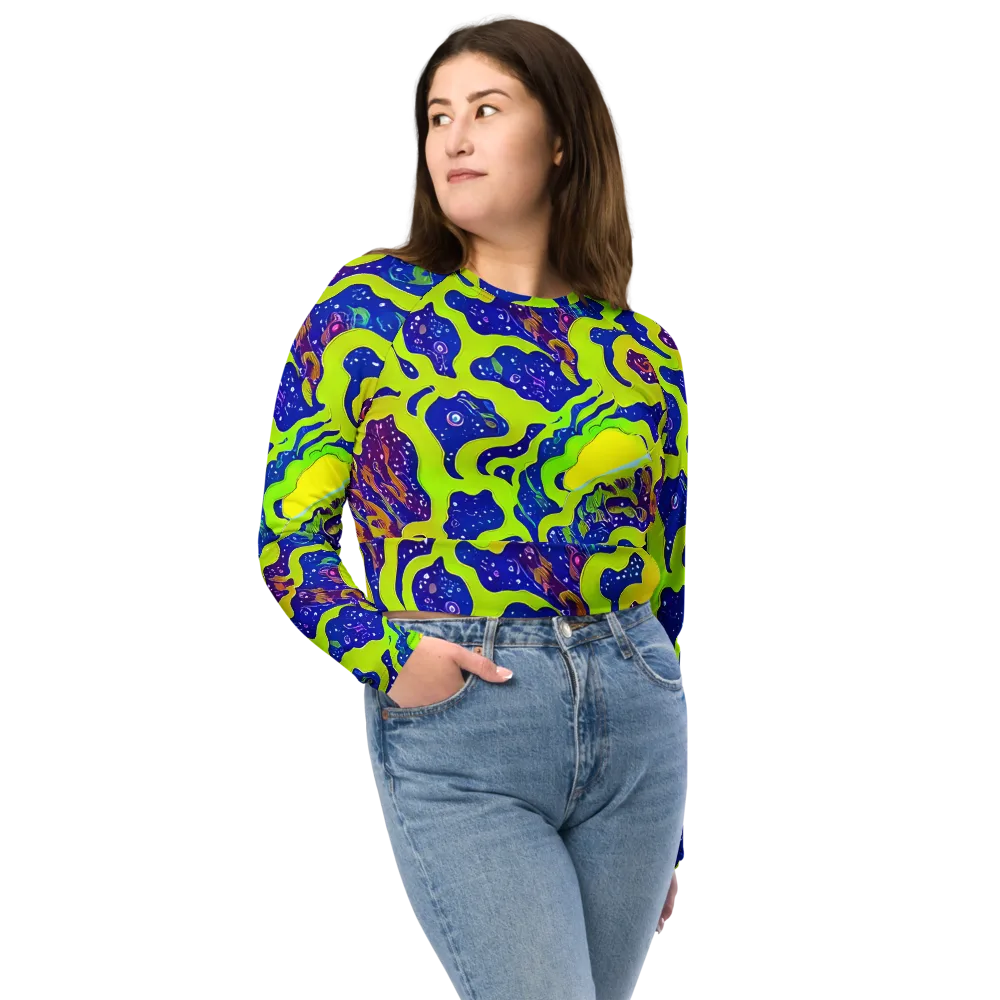 Galactic Tangledown on Long Sleeve Crop Top — Front