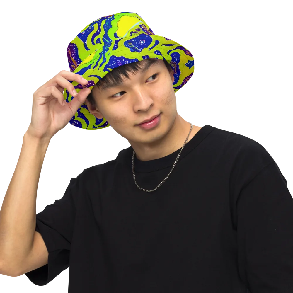 Galactic Tangledown on Reversible Bucket Hat — Front Inside