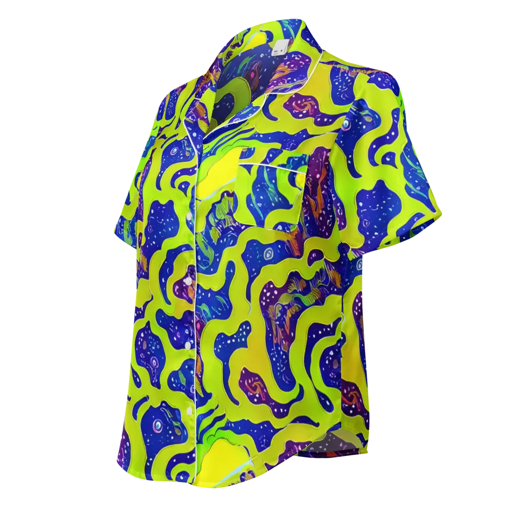 Galactic Tangledown on Women's Short Sleeve Pajama Top — Left Front