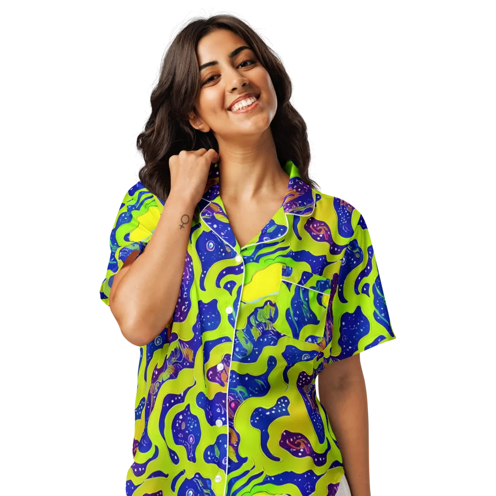 Galactic Tangledown on Women's Short Sleeve Pajama Top — Front