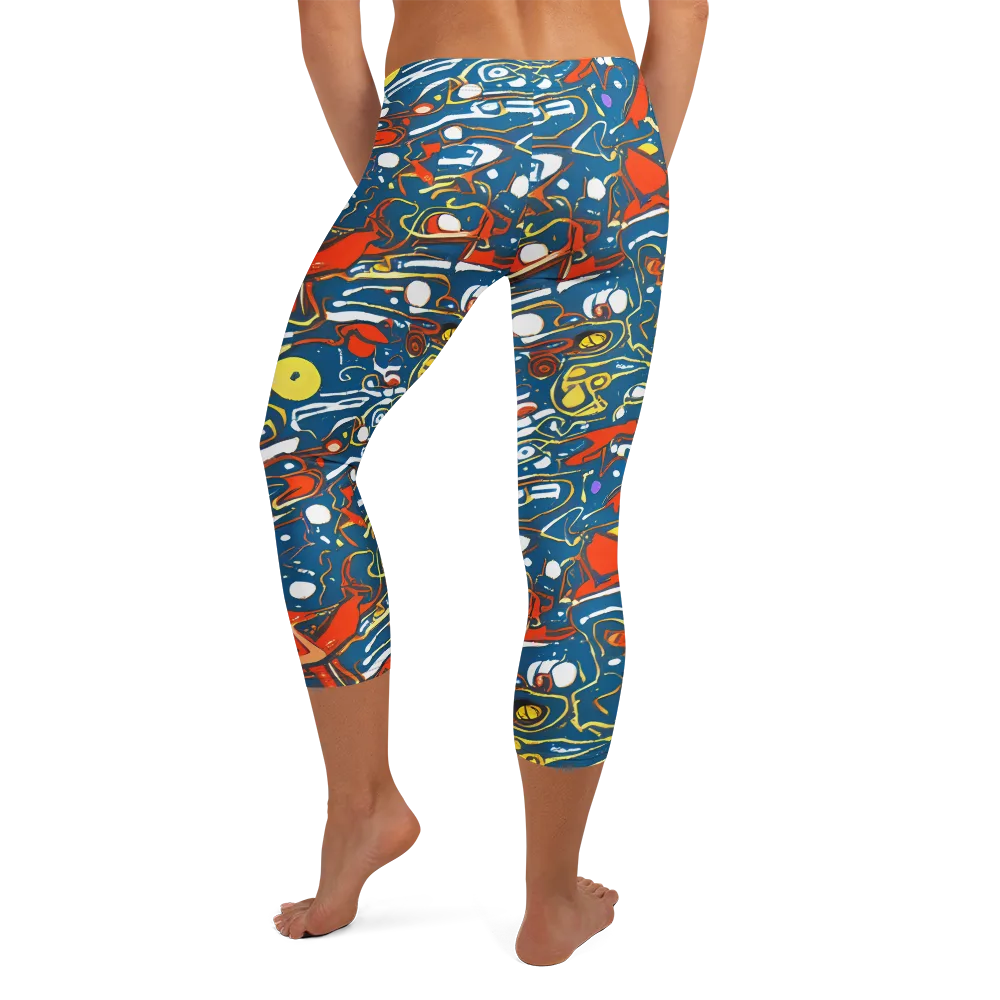 Liquid Geometry on Capri Leggings — Back