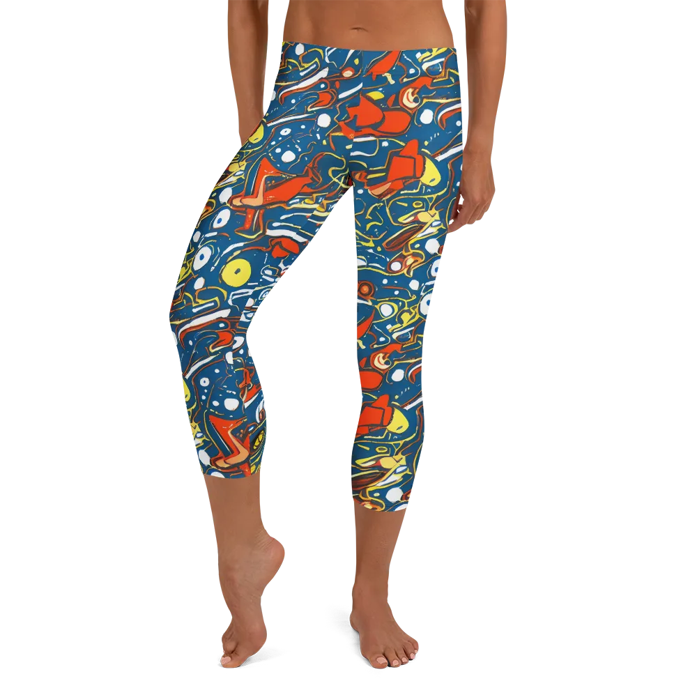 Liquid Geometry on Capri Leggings — Front
