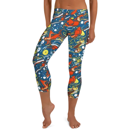 Liquid Geometry on a Capri Leggings