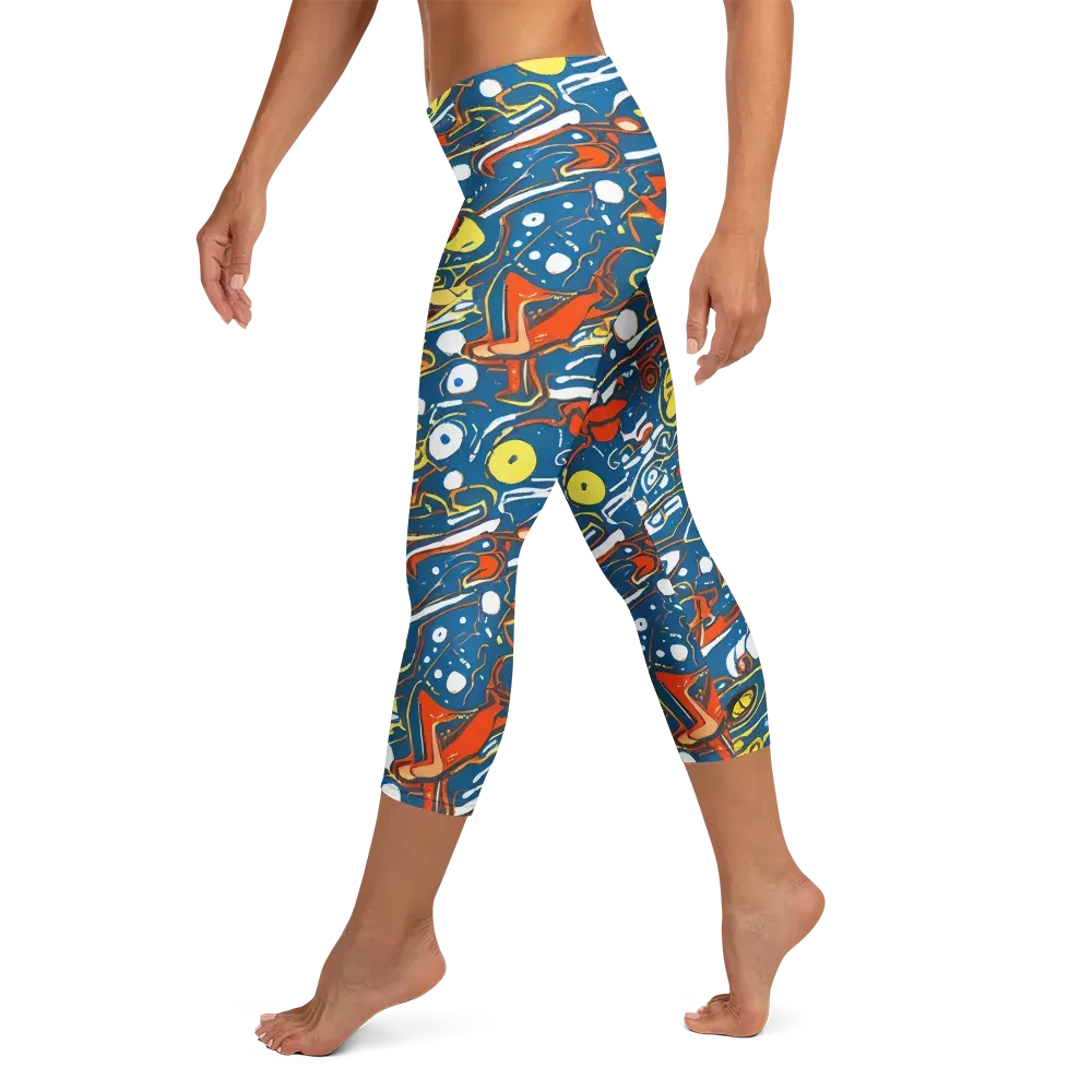 Liquid Geometry on Capri Leggings — Left