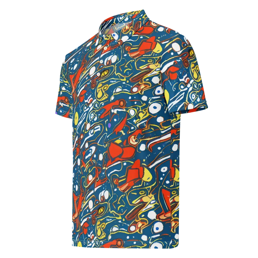 Liquid Geometry on Men's Slim Fit Polo Shirt — Left Front