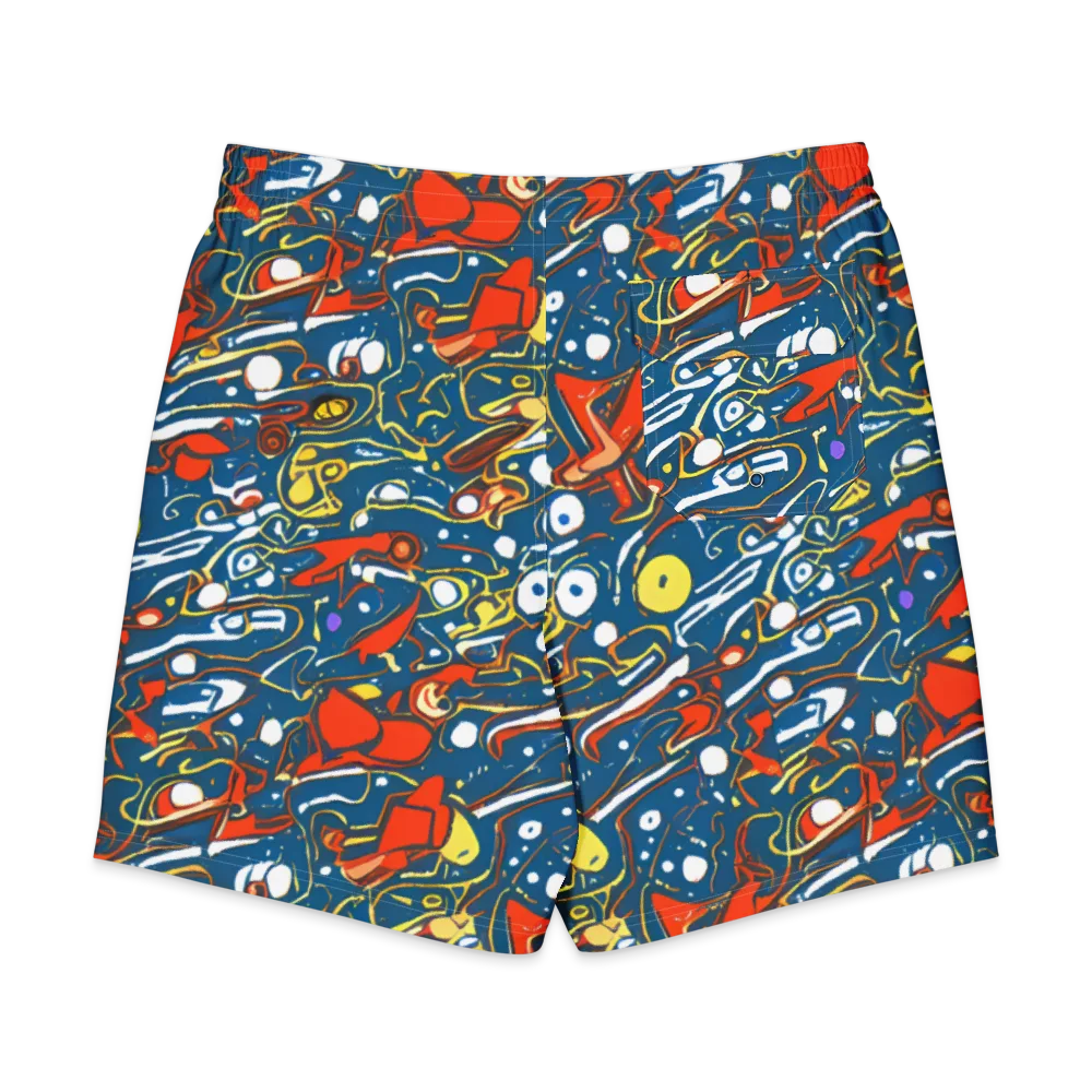Liquid Geometry on Men's Board Shorts — Back