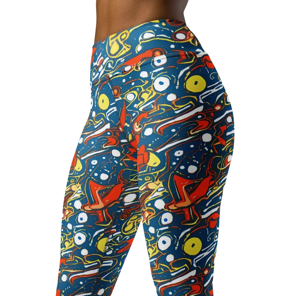 Liquid Geometry on Yoga Leggings — Left Front