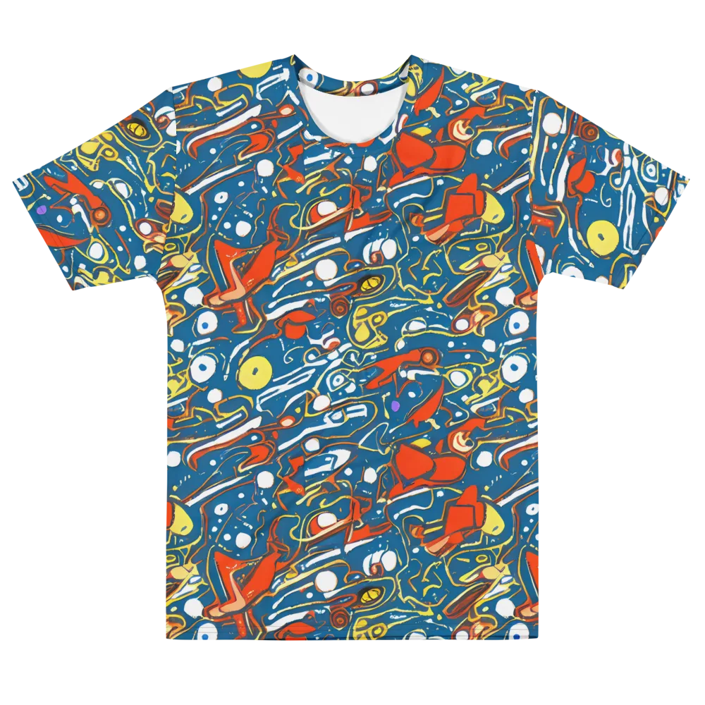 Liquid Geometry on Men's Cotton Crew Neck T-Shirt — Front
