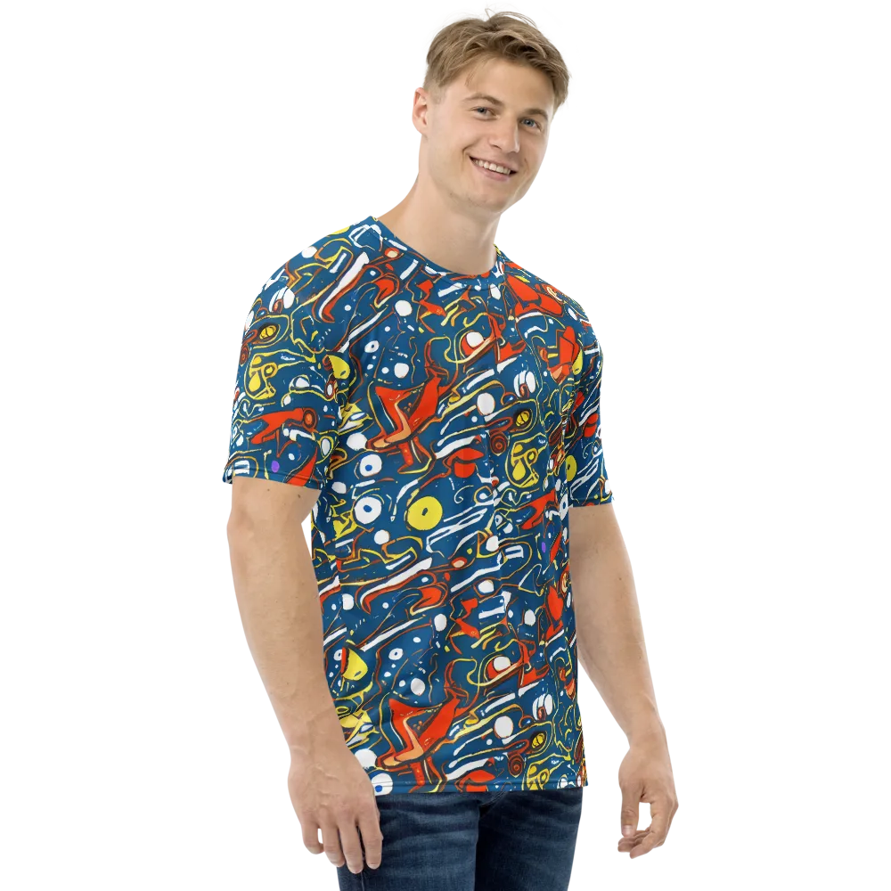 Liquid Geometry on Men's Crew Neck T-Shirt — Right