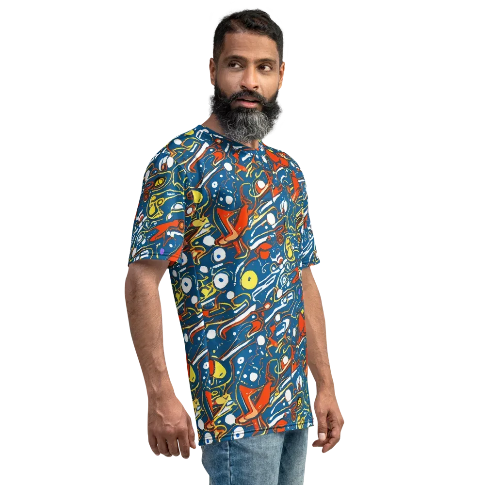 Liquid Geometry on Men's Crew Neck T-Shirt — Right